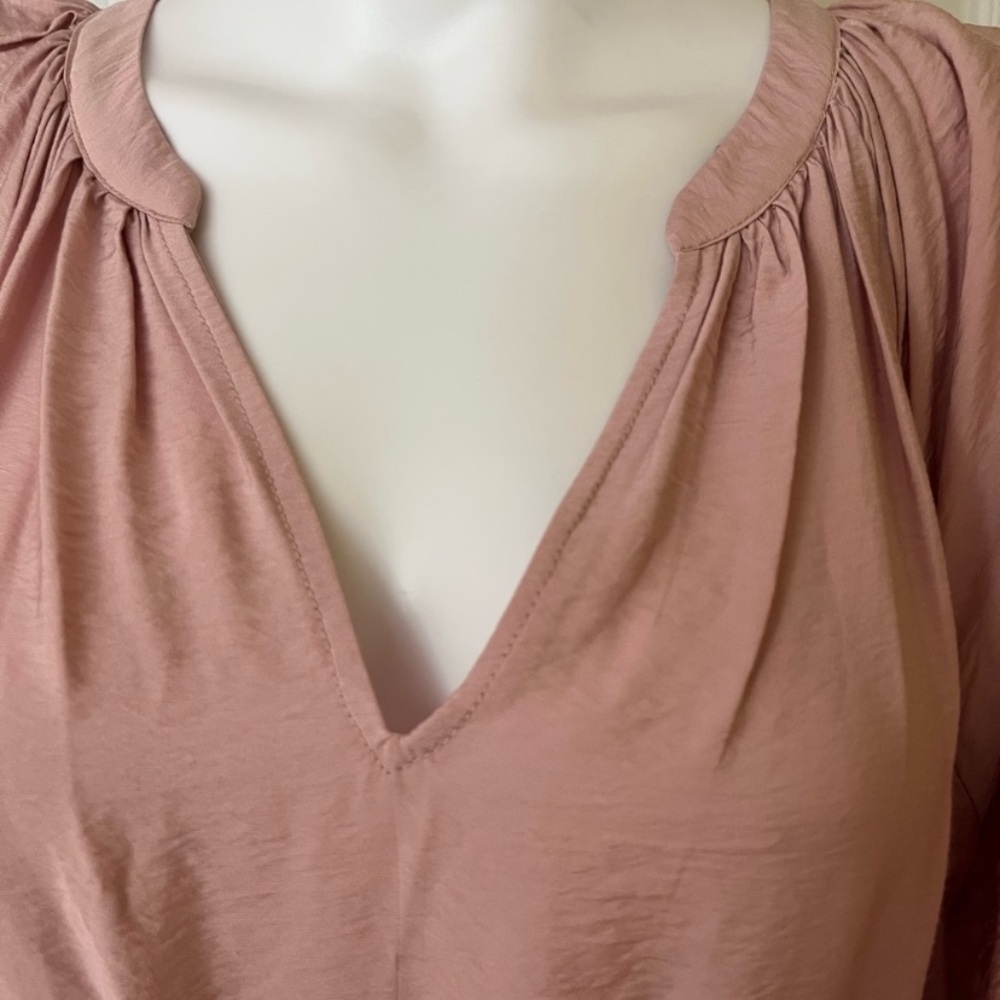 A New Day Blush Colored Long Sleeve Tiered Chiffon Flowing Maxi Dress 2X NWT - Picture 6 of 12